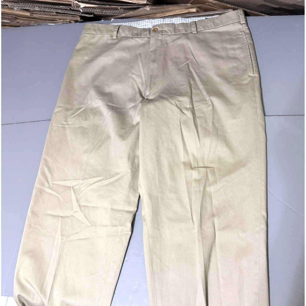 Jack Donnelly Pants Dalton Chino 42 Khaki Beige USA Cotton Unhemmed NWOT